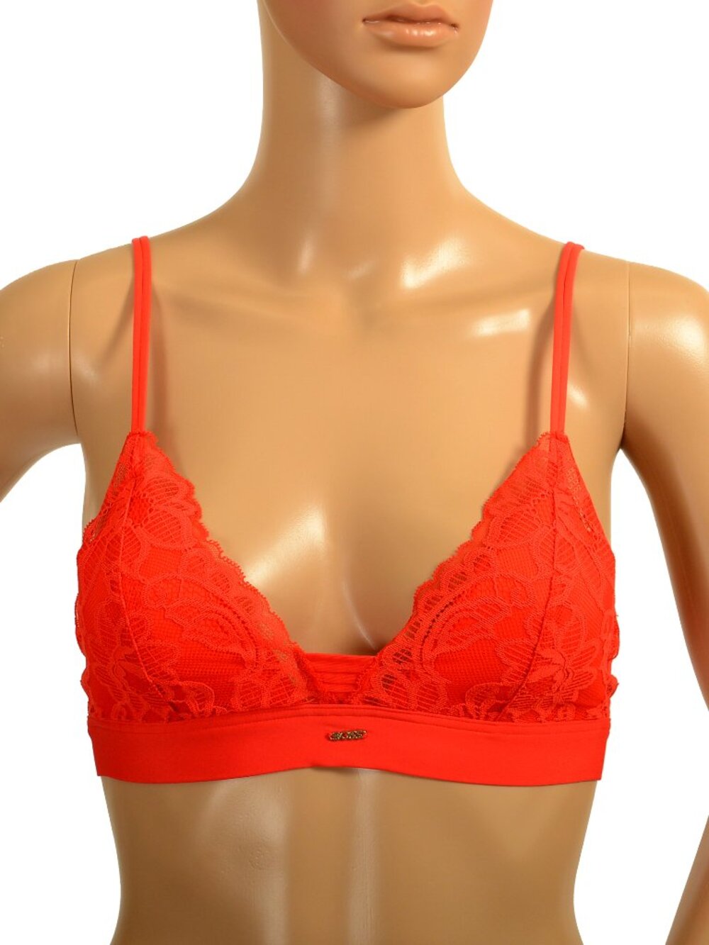 Hugo Boss Women's "Triangle_Blossom" Red Lace Bralette Bra US S IT 40